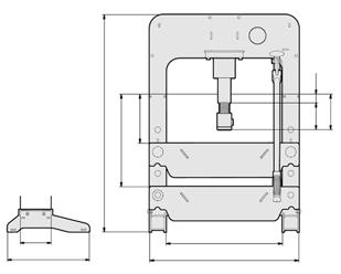 [ ] Verkstadspressar Ny kompakt och funktionell design som integrerar samtliga hydraulkomponenter innanför chassiet. Levereras monterad och färdig för användning.