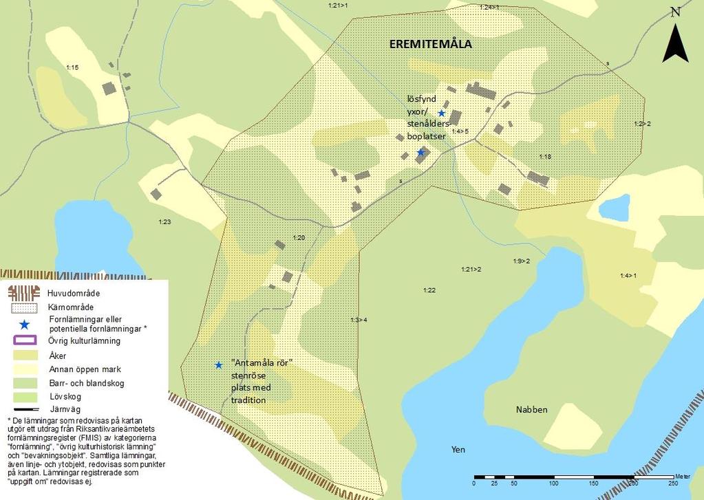 Kärnområde Eremitemåla Eremitemåla by har formen av en traditionell småländsk by på landet.