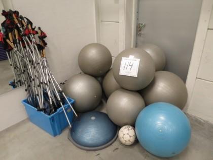 Diverse pilatesbollar och