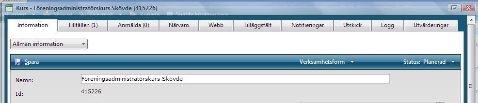 Steg 3 Skapa webblänk (3) Klicka på fliken Information