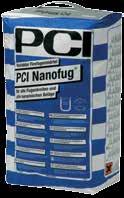 PCI Nanofug Premium lämpar sig också för fogning av alla typer av keramik, glas, agglomarmor och natursten som är okänslig för missfärgning.