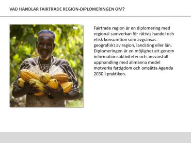 Vad handlar Fairtrade region-diplomeringen om?