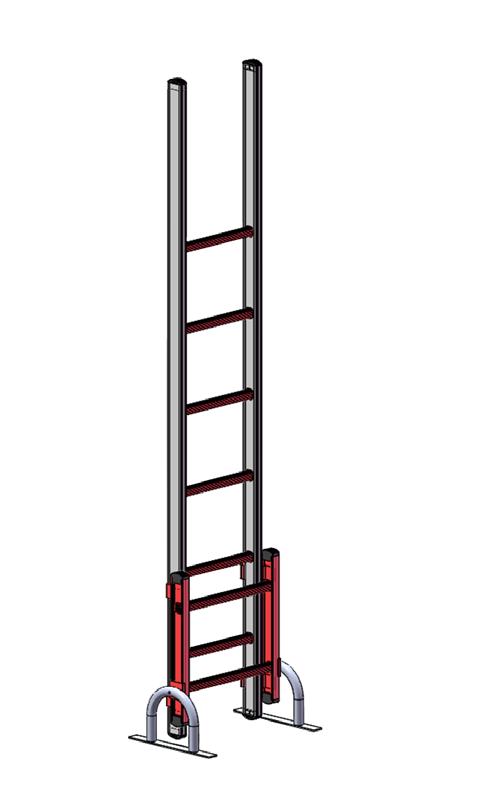 LIVRÄDDNINGSPAKET 2 3,0 m stege med rödlackerade steg för bättre  nr: 501-07