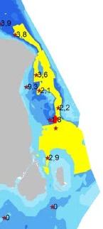 Syresituationen i bottenvattnet vid station 9, NO Hornbæk (referensstation till ÖVF:), karaktäriseras av återkommande syreminima på höstarna där halterna ofta understiger den
