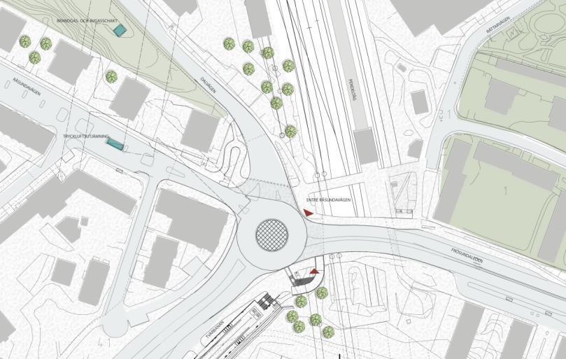 godsmottagningsbyggnad med varuhiss att uppföras för det serviceutbud som kommer att finnas i anslutning till entréhallen. Stationen kommer att ha goda kopplingar till annan kollektivtrafik.