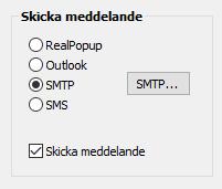 Skicka meddelande med SMTP Ny funktion att skicka epost via SMTP till egen epostserver eller en extern epostserver som tex Gmail.