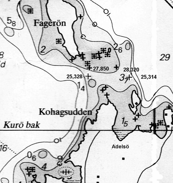 Det är ju inte så lätt att orientera sig genom sundet då det på smalaste stället bara är ca 80 m brett och bränningar, stenar och grund ligger utspridda på båda sidor.