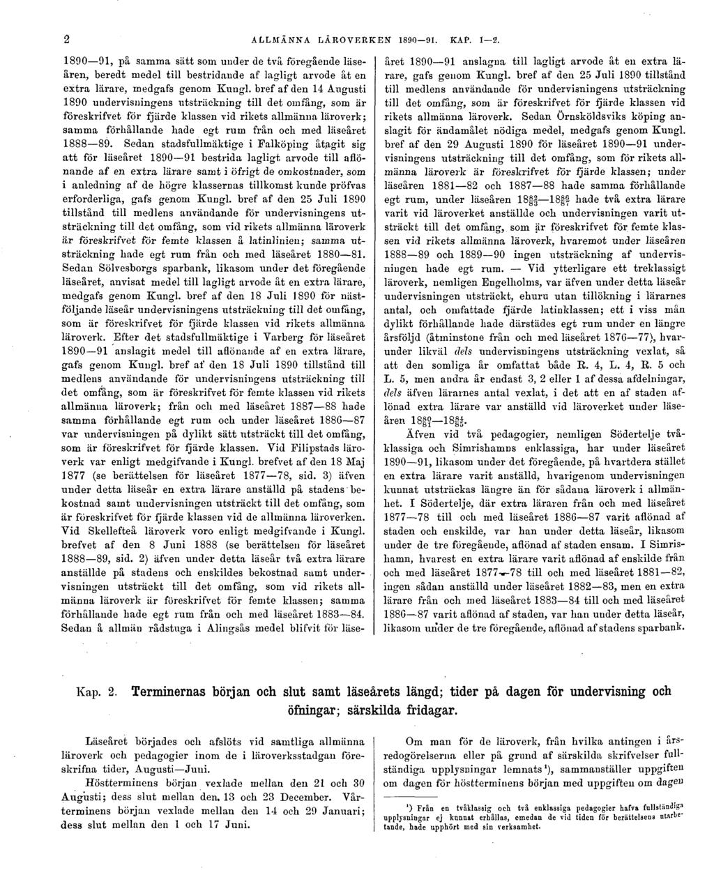 2 ALLMÄNNA LÄROVERKEN 1890 91. KAP. 1 2.