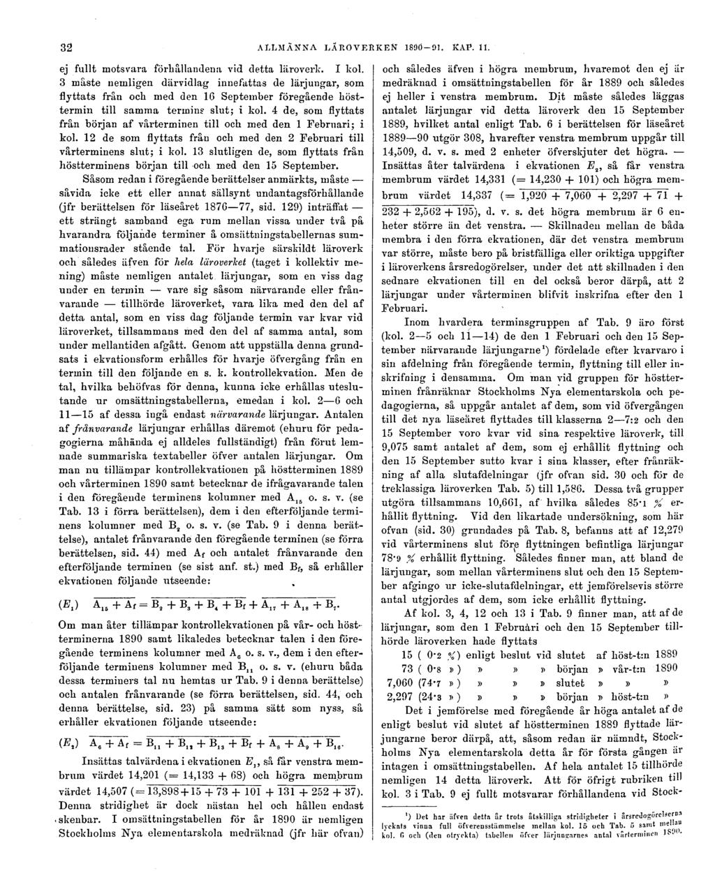 32 ALLMÄNNA LÄROVERKEN 1890-91. KAP. 11. ej fullt motsvara förhållandena vid detta läroverk. I kol.