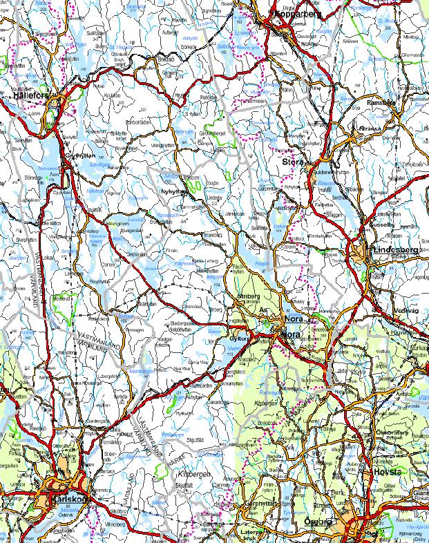 34 21 Ludvika Gymnasiependling till Örebro, inkl. 3 av friskolor, våren 201 Endast flöden med minst elever per postnummer redovisas. *Inkl.