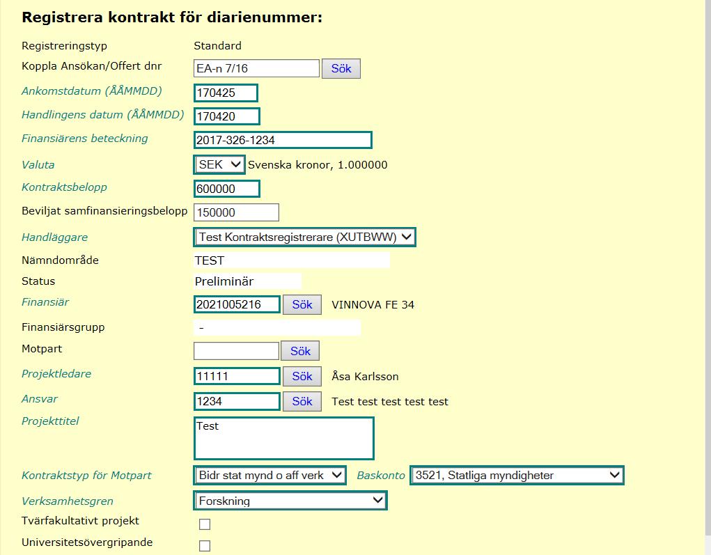 Ankomstdatum ange det datum då handlingen inkommit till universitetet, enligt datumstämpeln.