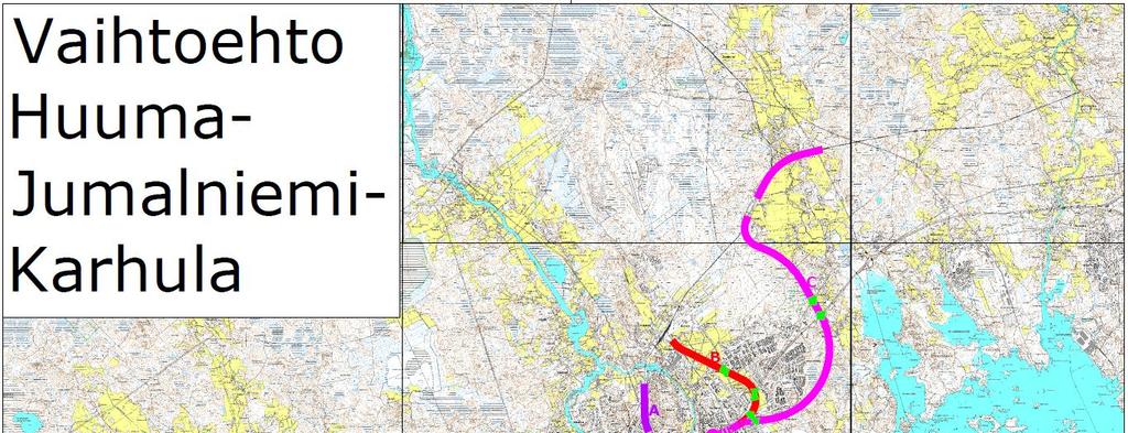 ALTERNATIV FÖR STRÄCKNING OCH STATIONER 23 / 30 ALT A 100 km/h ALT B 100 km/h ALT C 90 190 km/h Figur 22.
