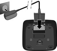 Sätta i batterier och stänga batterifacket Om du måste dra ur kontakten ur laddningsenheten igen trycker du på upplåsningsknappen 3 och drar ur kontakten 4. Varning! Använd endast de batterier ( s.