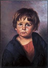 Om man tänker att Bragolins målningar av gråtande barn är fina därför att barnen är så söta, för att de väcker känslor av sympati med sin gråt