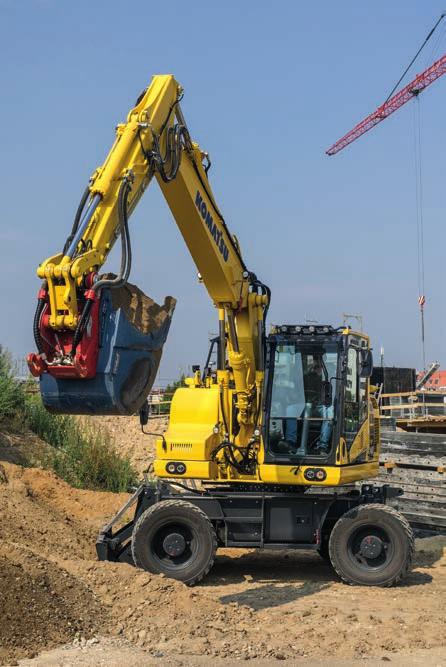 Extra hydraulkrets För att många olika redskap skopor, hammare och gripskopor ska kunna användas har PW148-11 i standardutförandet en extra hydraulkrets som
