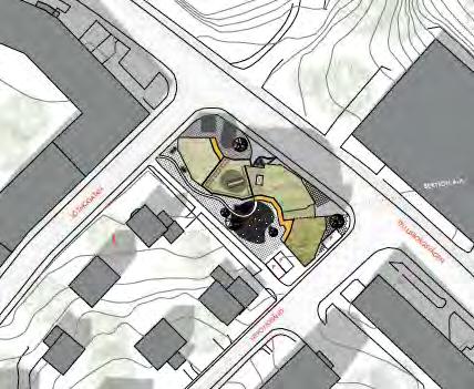 Taket är klätt med sedum som ska utjämna belastningen på VA-nätet vid regn.