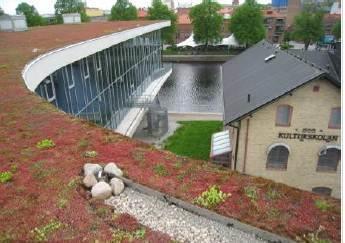 Man har beräknat att 10 m 2 takyta täckt av till exempel torktålig takvegetation tar upp samma mängd koldioxid som ett träd.
