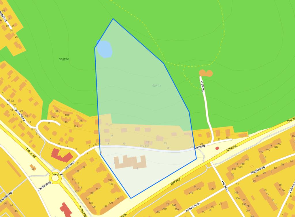 8 (22) 3.2 Ytliga flödesvägar och avrinningsområden Marken lutar från Safjället och villaområdet i norr mot Stiernhielmsfastigheterna.