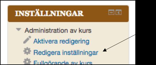 2 Kursrummet För att kunna sätta villkoret att studenten klarat ett visst tidigare moment måste Spårning av fullföljande (Activity Completion) vara påslaget i kursrummet.