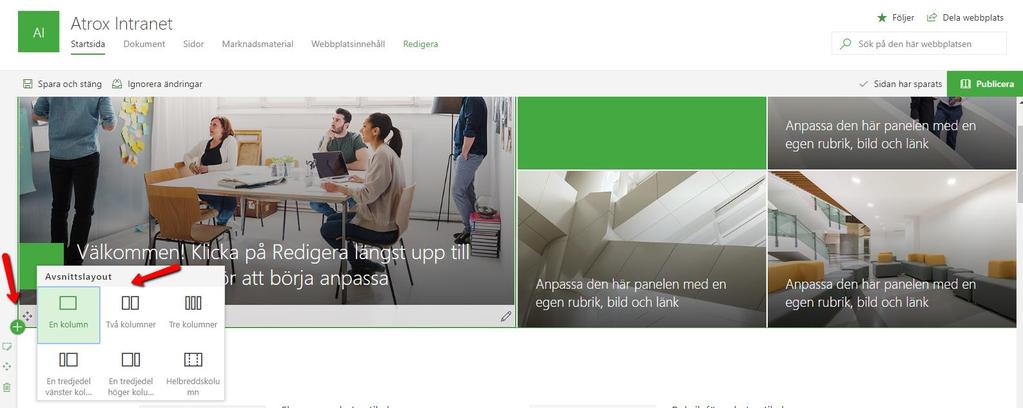 12. Du kan lägga till ett nytt avsnitt genom att klicka på