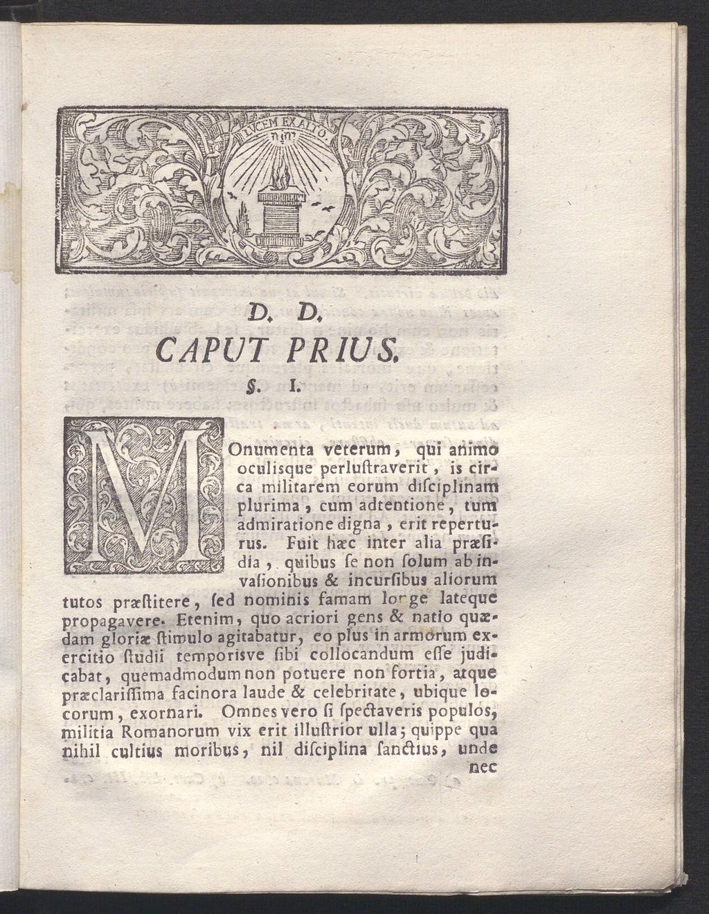 t», a CAPUT PRIUS.. ca militarem eorum difciplinam plurima 9 cum adtentione, tum admiratione digna, erit reperturus.