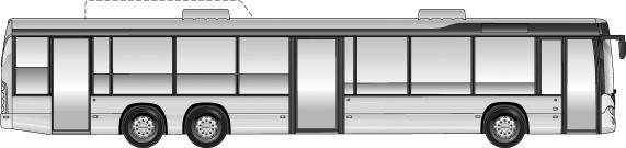 ledbuss Karossens stomme och paneler i lätt och stark rostfri aluminium Längsställd 7-