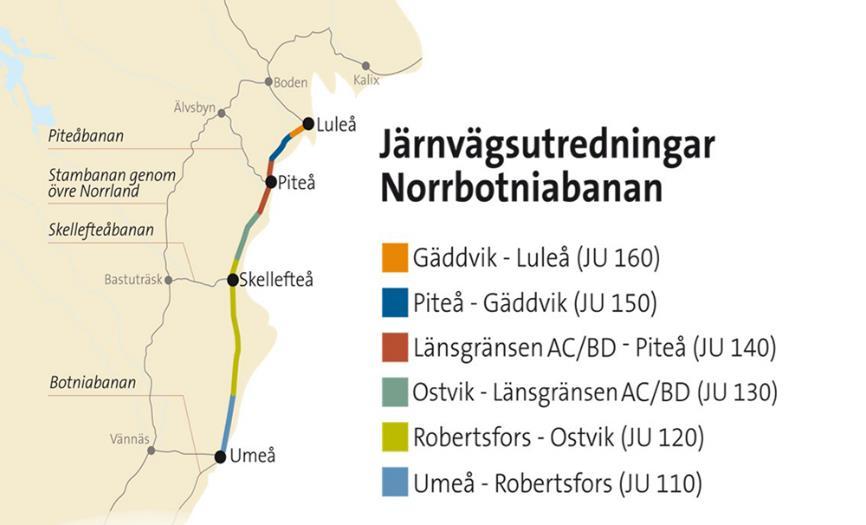 3.8.3 NORRBOTNIABANAN Delar av GeoBIMkonceptet som använts GeoBIM-databas Modellering Visualisering The Cloud X X X X Skede Projekteringsskede Kostnad (i uppdrag) Cirka 500 Beställare Trafikverket Om