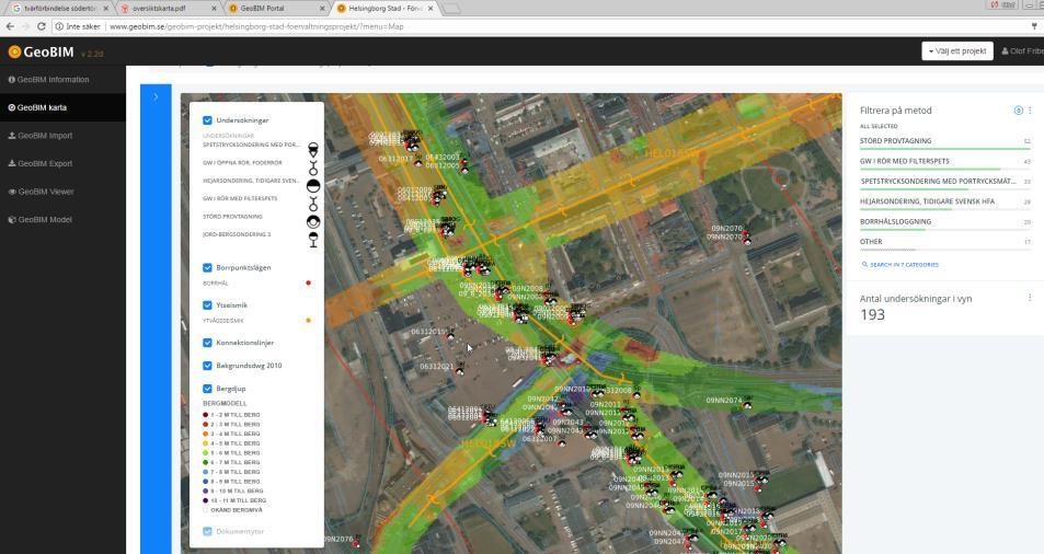 3.8.8 HELSINGBORGS STAD Delar av GeoBIMkonceptet som använts Skede Kostnad (i uppdrag) Beställare GeoBIM-databas Modellering Visualisering The Cloud X X X Förvaltningsskede 100 + abonnemang