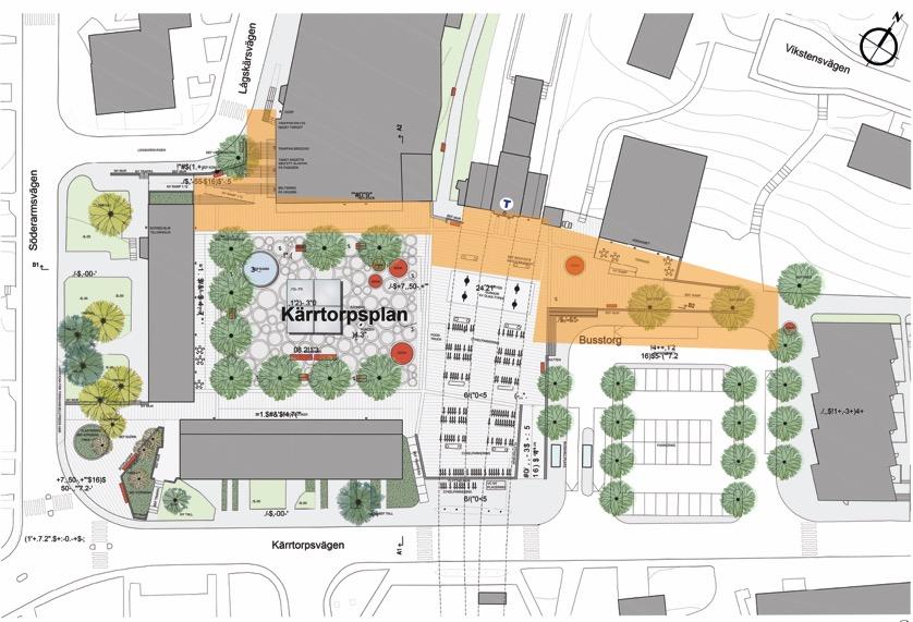Avgränsningar Idag finns ett behov av att förtydliga torgets alla entréer både från insidan av torget och utanför samt förstärka kontakten mellan torget, busstorget och omgivningen.