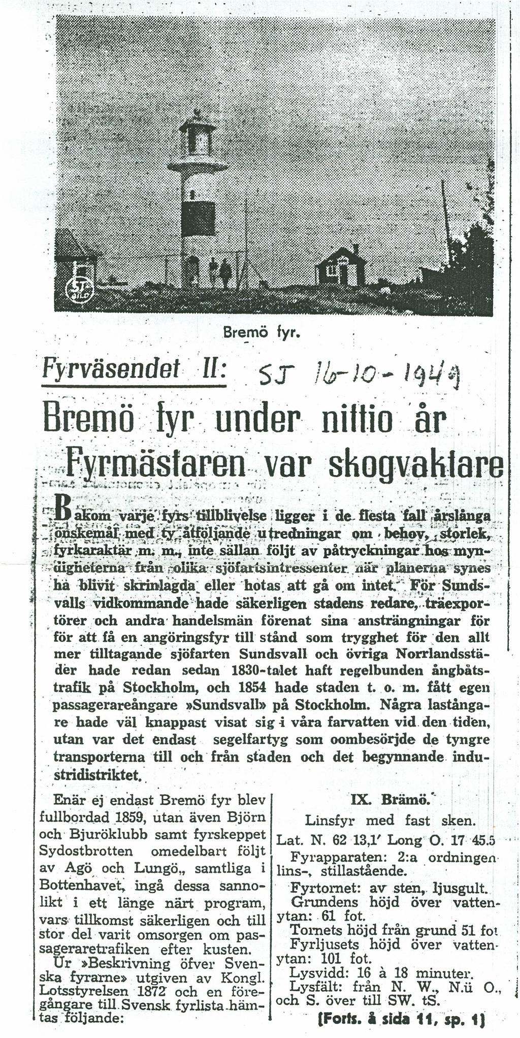 ,Bre_mö fyr. Fyrväsendet' Il: $.T liv }O- IlJ!./.iJ ~relllo.fyr-,under.nittio 'år.,'.. I, i~;.ifxr~m~~~;!;e.r.~p~;yar.sk9u~,~~ja.r,, c.. ' '",::','",.'" ": '.