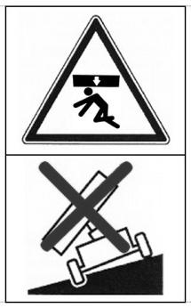 VARNINGS- OCH INFORMATIONSSKYLTAR På släpvagnen används följande varningsoch