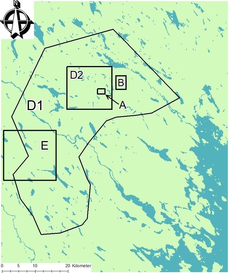 3.3 Lokala och topografiska variationer i bildningsmiljön Ett antal områden har valts ut där DG-moränerna har studerats utifrån deras lokala och topografiska variationer, vilket är område A och B