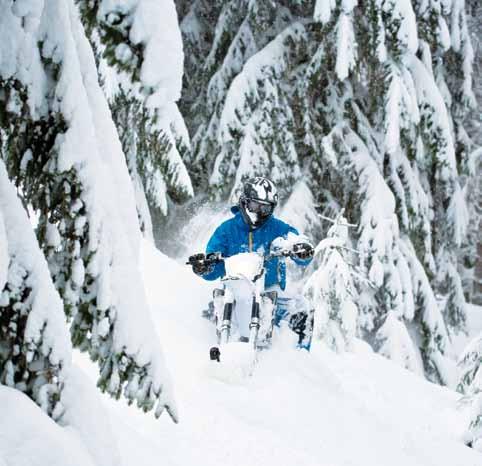 Brutaltekniks snowbike har en märkbart kraftigare motor än SVX:en. bra.