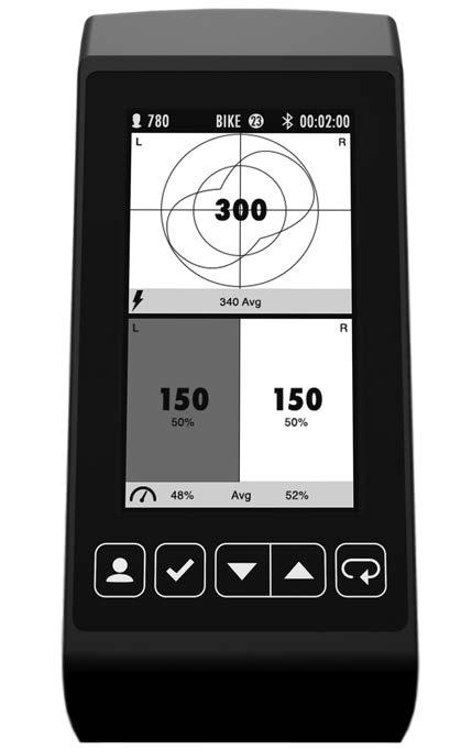 SÅ HÄR ANVÄNDER DU IC8 POWER TRAINER IC8 Power Trainer kan i realtid visa hur mycket kraft du lägger på varje pedaltag samt balansen mellan vänster och höger ben.