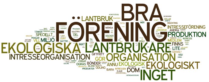 Icke medlemmar Spontana kommentarer Fråga: Vad tänker du spontant när du hör Ekologiska Lantbrukarna?