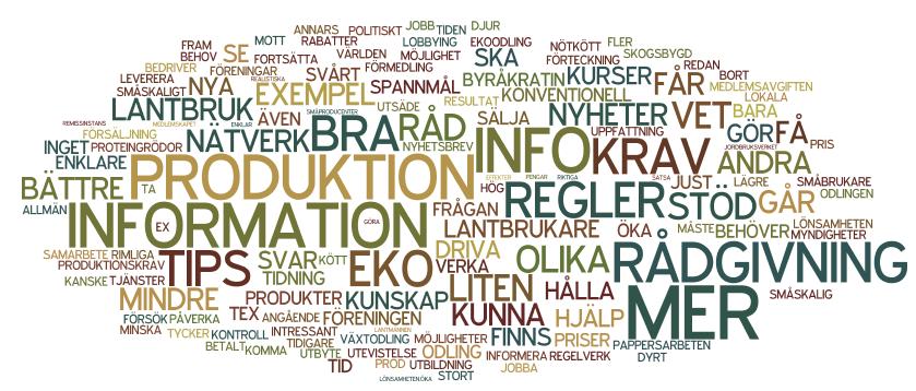 Icke medlemmar Mer information och rådgivning i allmänhet, marknadsstöd, odlingsstrategier, tips och råd är de mest förekommande kommentarerna Vad önskar du att Ekologiska Lantbrukarna erbjöd dig som