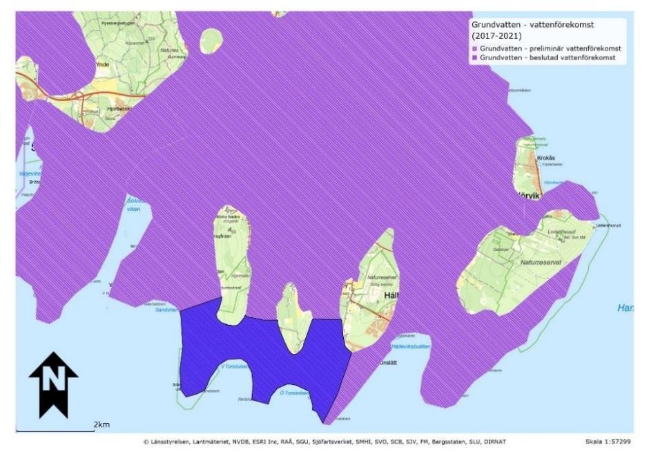 Enligt information på VISS hemsida är grundvattenförekomsterna ett urval av SGU:s hydrogeologiska data, och vid hydrogeologiska bedömningar bör information som finns tillgänglig via SGU användas i