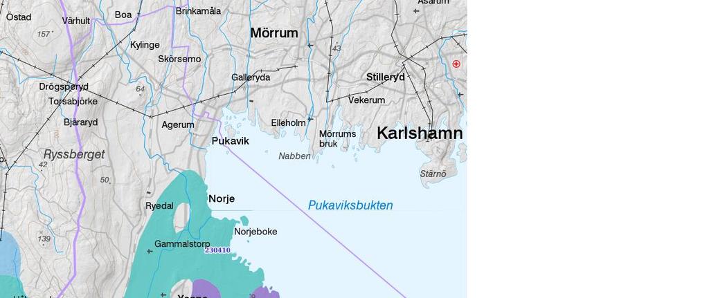 SGU har utifrån bedömd kapacitet gjort en annan indelning av grundvattenmagasinet i den sedimentära berggrunden vilket redovisas i Figur 9.