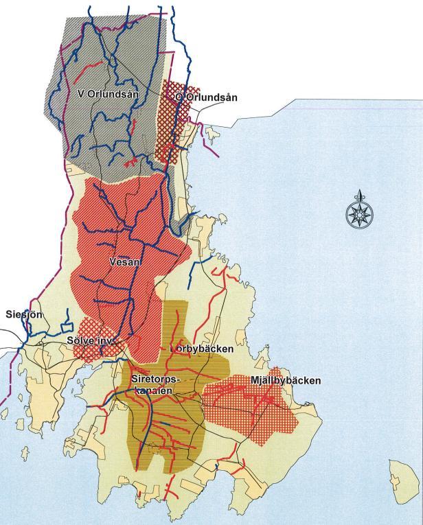 Tabell 1 Markanvändning inom delavrinningsområdena vid Västra Näs vattentäkt (VISS b, 2017).