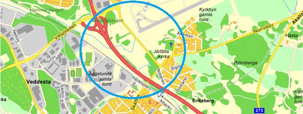 Övrsiktskarta undrsökningsområdt Barkarystadn 2, Järälla kommun. Källa www.niro.s L:\3656\10193612 - MMU Barkary 2\3_Dokumnt\Rapport-PM\PM Miljö Barkarystadn 2_justrad 140114.