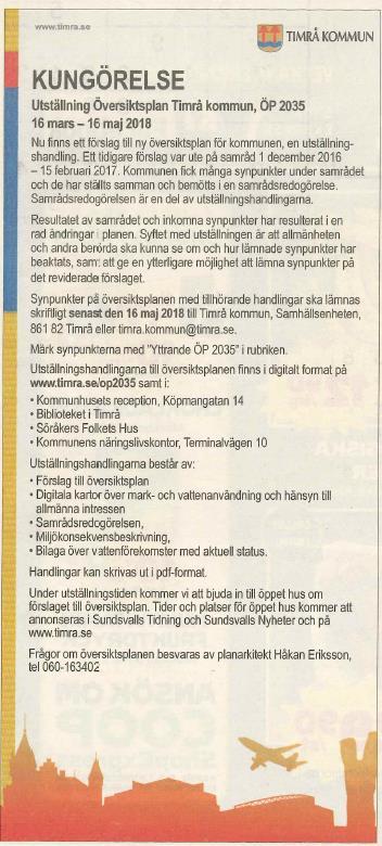 37 BILAGA 2 Kungörelseannons utställning.