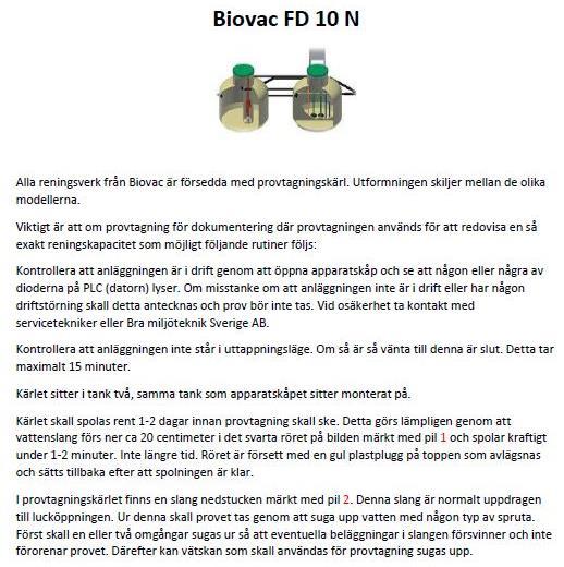 RUTIN FÖR KONTROLL OCH PROVTAGNING AV BIOVAC