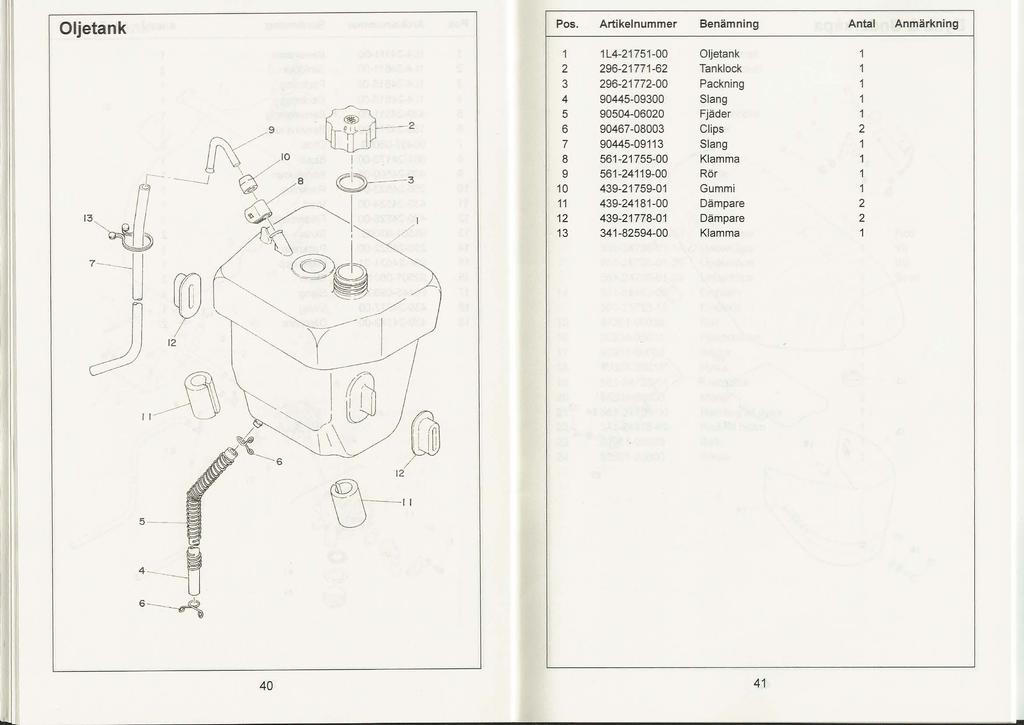 Pos. Artikelnummer ~~~-------- -:-- ::_:_:::_::~~~-BBeenämning l-7-00 Antal ---- 3 96-7?