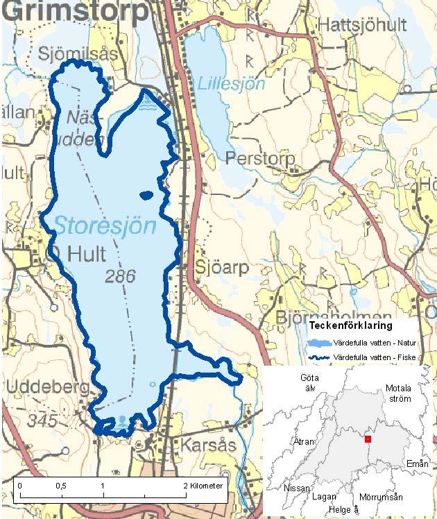 Storesjön ID-nr: 73 Nässjö Storesjön Lantmäteriet 2008. Ur GSD-Fastighetskartan ärende 106-2004/188F. Lantmäteriet 2008. Ur GSD-Terrängkartan ärende 106-2004/188F.