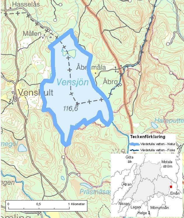 Vensjön ID-nr: 88 Vetlanda Vensjön Lantmäteriet 2008. Ur GSD-Fastighetskartan ärende 106-2004/188F. Lantmäteriet 2008. Ur GSD-Terrängkartan ärende 106-2004/188F.