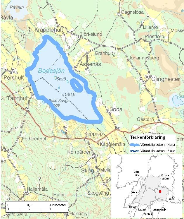 Bodasjön ID-nr: 108 Eksjö, Vetlanda Bodasjön Lantmäteriet 2008. Ur GSD-Fastighetskartan ärende 106-2004/188F. Lantmäteriet 2008. Ur GSD-Terrängkartan ärende 106-2004/188F.