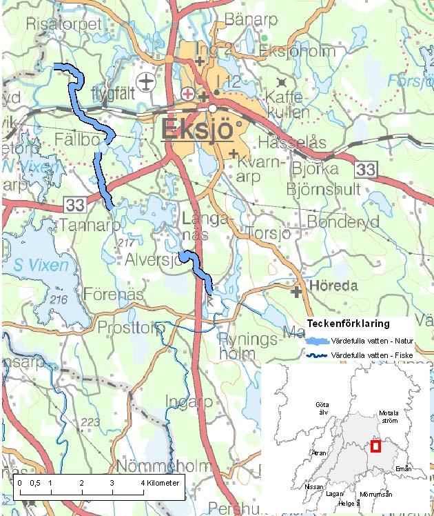 Allmänningsån ID-nr: 110 Eksjö Allmänningsån Lantmäteriet 2008. Ur GSD-Fastighetskartan ärende 106-2004/188F. Lantmäteriet 2008. Ur GSD-Terrängkartan ärende 106-2004/188F.