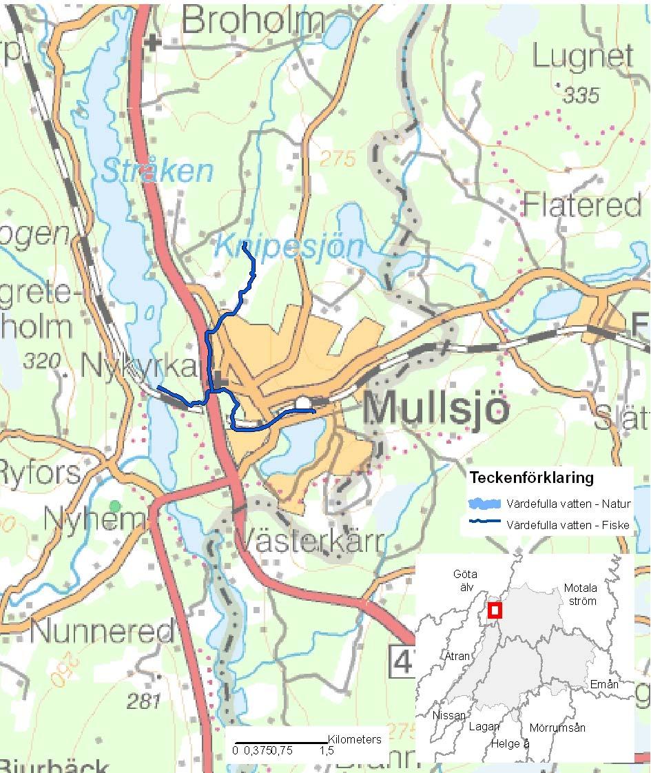 Mullsjöån ID-nr: 192 Mullsjö Mullsjöån Lantmäteriet 2008. Ur GSD-Fastighetskartan ärende 106-2004/188F. Lantmäteriet 2008. Ur GSD-Terrängkartan ärende 106-2004/188F.