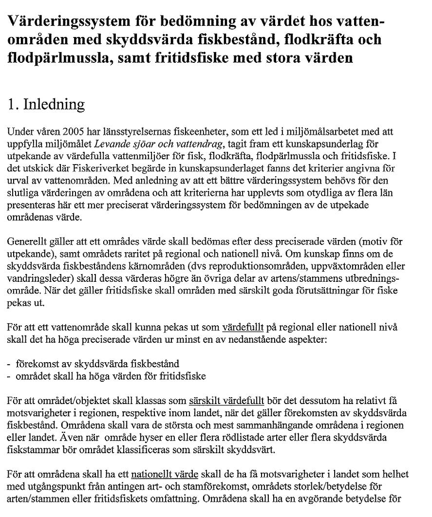 VÄRDEFULLA VATTEN I JÖNKÖPINGS LÄN Bilaga 4: