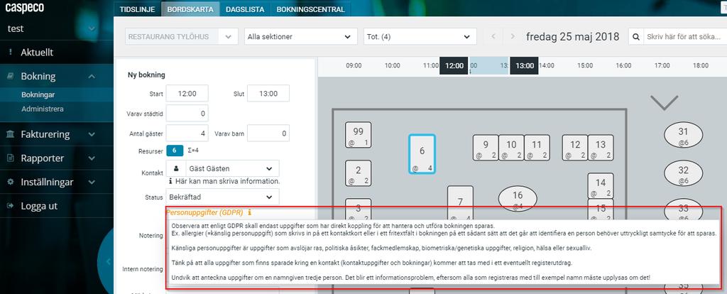 Bokning/Administrera/Allmänna inställningar.